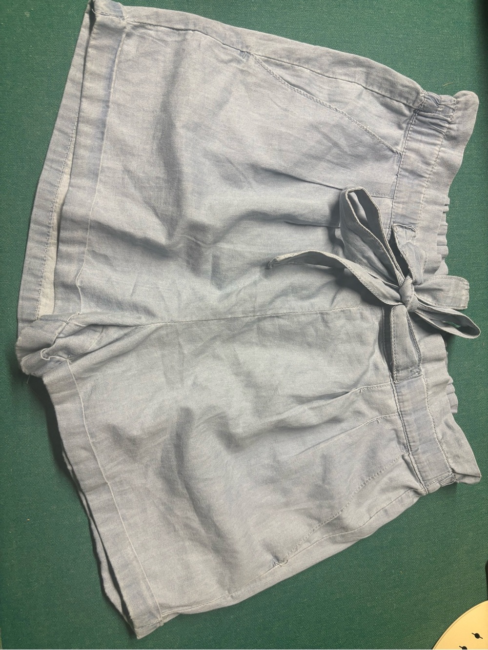 Almost Famous Light Blue High-Waist Tie-Front Shorts